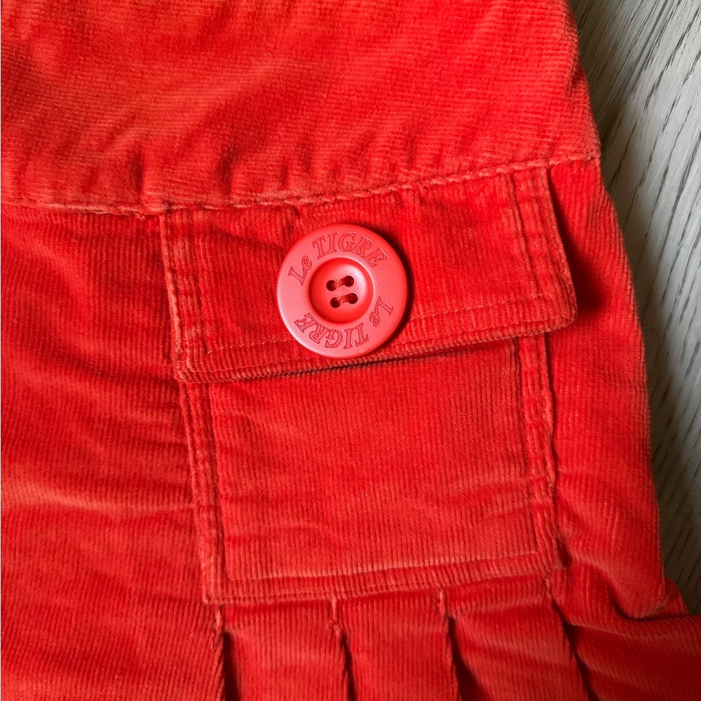 Y2K Le Tigre vintage corduroy Orange Mini Skirt size small - Picture 4 of 8